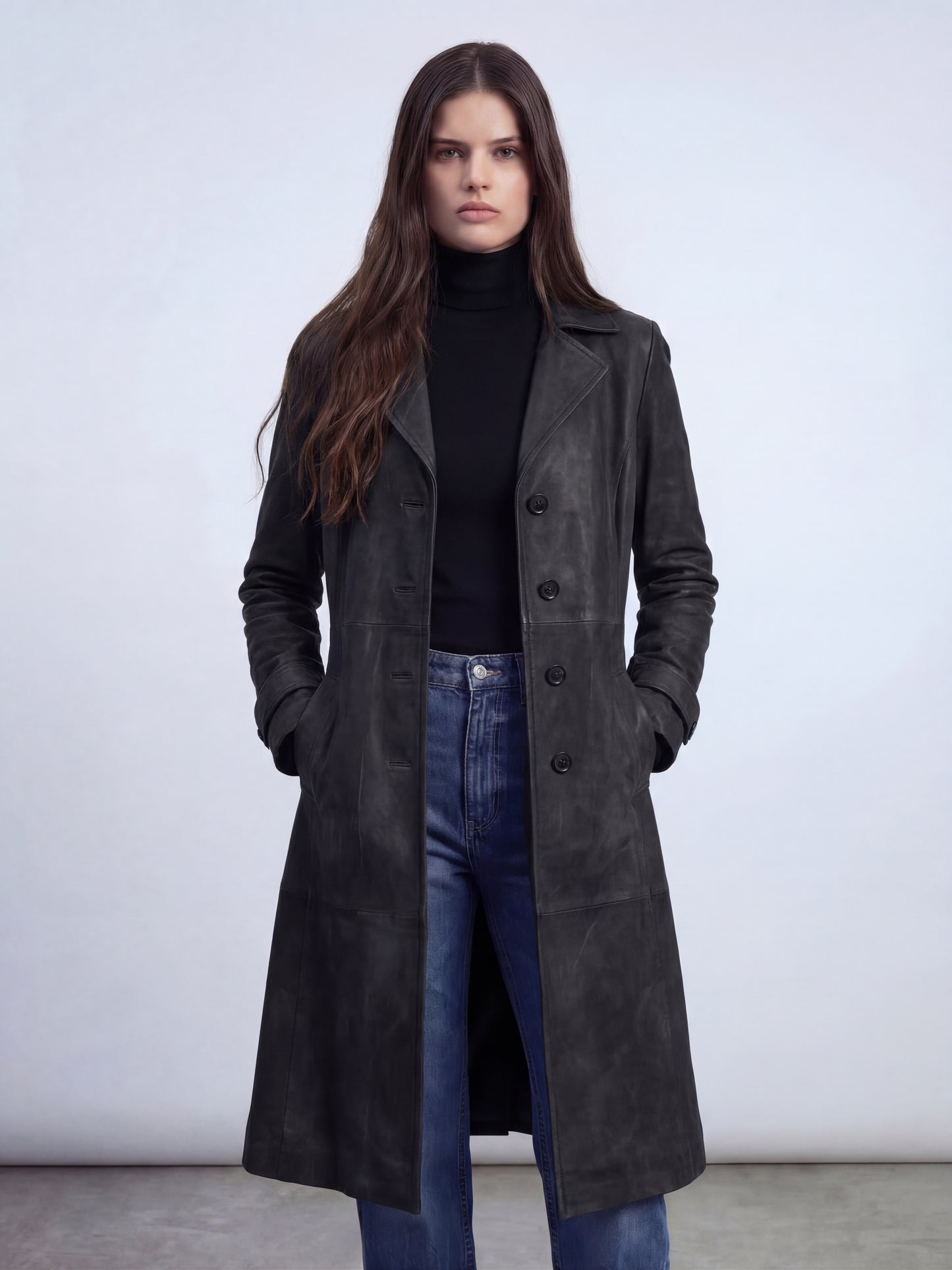 Teresa | Abrigo largo de ante estilo vintage