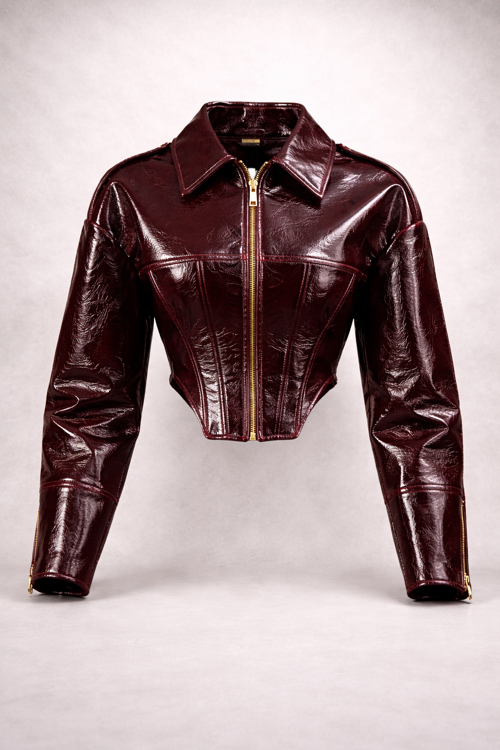 Léonie™ — Chaqueta de Cuero Efecto Gloss